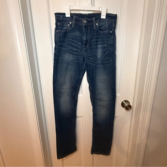 Levi's 513 Slim Straight Fit Mens Size 30x32 Light Wash Blue Denim Jeans - Picture 1 of 7